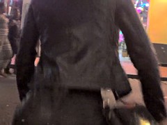 Amateur, Noire, Noir ébène, Cuir, Voyeur