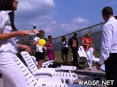 Hawt pretty babes in crazy pulic scene