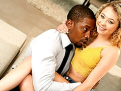 Zwart, Blond, Pijpbeurt, Hondjeshouding, Interraciaal, Geschoren, Mager, Tiener