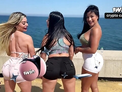 デカ尻, デカパイ, チン, 女 人男 人, ラティーナ, 淫乱熟女, ラフ, 三人