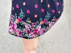 美人, デカパイ, ビキニ, 淫乱熟女, 娼婦, 公共, オッパイの, スカートのぞき