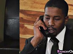 Grote lul, Zwart, Mollig, Zwart, Fetisj, Interraciaal, Kantoor, Tieten likken