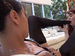 アジア人, 茶髪の, レズビアン, オナニー, スパンキング