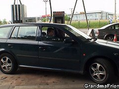 Picked up granny double penetration in the fields