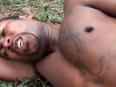 アナル, 黒人, イく瞬間, 黒人, ゲイ, なめる, 筋肉, アウトドア