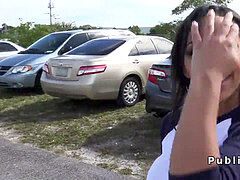 Amateur, Sucer une bite, Couple, Fille latino, Lingerie, De plein air, Public, Réalité