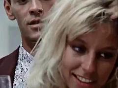 Tussi, Schönheit, Blondine, Paar, Spermaladung, Küssen, Milf, Vintage