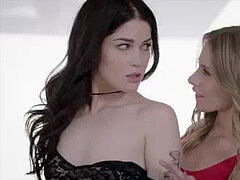 Минет, Брюнетки, Две девушки, Втроем