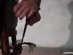 Sadomasochismus, Fesselspiele, Braunhaarige, Frau, Würgen, Gefesselt