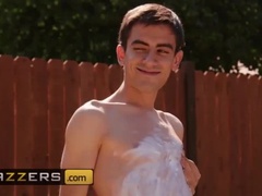 お尻, デカパイ, 女 人男 人, 自然山雀, ピアス, 公共, 赤毛, オッパイの