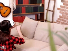 Ale Danger caught masturbating in VR, gets steamy pussy licking reality