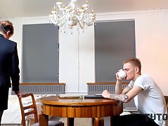 Tutor with short hair nailed by student in hot scene