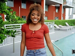 Smiley French Ebony Doll rides on Photo Shoot