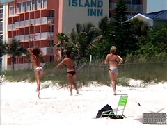 Strand, Badpak, Blond, Universiteit, Vingeren, Naakt, Feest, Openbaar