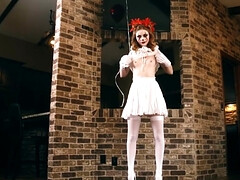 Sperma, Gezin, Vrouw, Likken, Orgasme, Gezichtspunt, Roodharige vrouw, Kousen