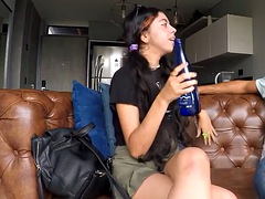 Enthousiasteling, Anaal, Grote lul, Pijpbeurt, Bruinharig, Stel, Hardcore, Latijnse vrouw