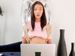 アナル, お尻, デカパイ, 茶髪の, 手コキする, ハードコア, オナニー, ティーン