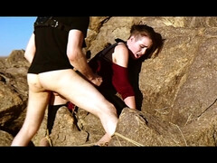 Bondage discipline sadomasochisme, Pijpbeurt, Lul, Extreem, Pijn, Straf, Roodharige vrouw, Ruw