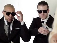 バック, ダブル開発, 異人種間, 3p男男女, ガリガリ, ティーン, 三人, オッパイの