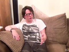 Bella Star practices her on camera oral and gets a mouthful of nerd cum