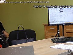 お尻, 面接, 茶髪の, チン, Hd, お金, オフィス, ティーン