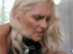 デカパイ, ブロンド, フェラチオ, バック, なめる, オマンコ, ショートヘア, スペイン人