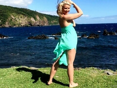 Arsch, Blondine, Im freien, Erotischer film, Solo, Scherzbold