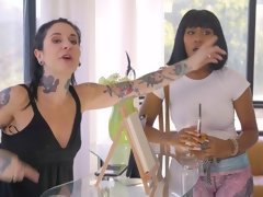 Culo, Ébano, Besar, Lesbiana, Lamidas, Masaje, Masturbación, Coño