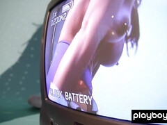 Sexy blondie reveals her pierced nipples