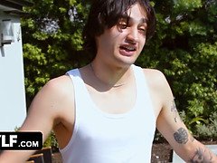 18, デカパイ, ブロンド, フェラチオ, ハードコア, なめる, 淫乱熟女, いじめ