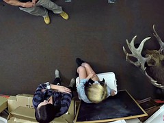 Blonde and brunette babes convinced to have threes