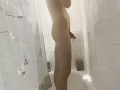 素人, デカチン, ゲイ, オナニー, シャワー, ガリガリ, 一人, ティーン