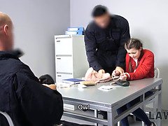 Teen doesnt know where security have taken her but she gets fucked