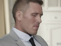 Cul, Grosse bite, Blonde, Britannique, Couple, Queue, Bureau, Cheveux courts