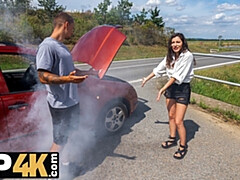 Sucer une bite, Brunette brune, Hard, Hd, De plein air, Pov, Rasée, Nénés