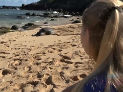 ビーチ, ブロンド, 彼女, ピアス, ハメ撮り, オマンコ, 剃毛, オッパイの