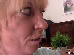 Finding his old mom and teen toying together