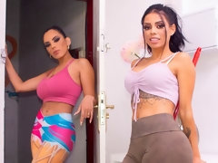 デカ尻, フェラチオ, バック, 女 人男 人, ラティーナ, ハメ撮り, 三人, オッパイの