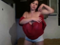 茶髪の, 一人, ティーン, ウェブカメラ