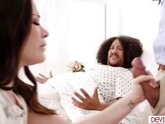 デカパイ, フェラチオ, 茶髪の, イマラチオ, チン, 医者, ハードコア, 小柄