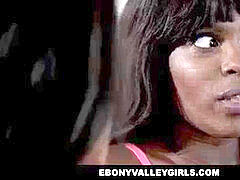 Zwart, Zwart, Lesbisch, Klein, Tiener, Trio