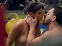 Amerikanisch, Schwarz, Sporthalle, Lecken, Zierlich, Muschi, Jungendliche (18+), Titten