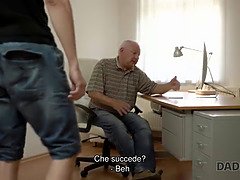 Ornella Morgan gets her tight pussy drilled by her horny step-dad while he fixes the computer