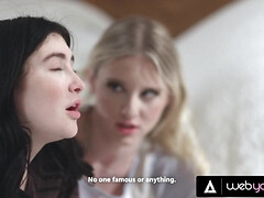 デカ尻, ブロンド, 茶髪の, 三人, オッパイの