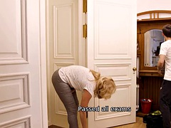 Blondine, Paar, Hardcore, Lecken, Reif, Russisch, Dusche, Titten