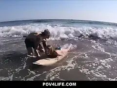 Little young blonda small teenage fucked by surf instructor point of view