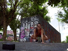 Leie, Amerikanisch, Schwarz, Blasen, Schwanz, Handjob, Im freien, Öffentlich