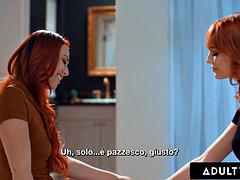 ハードコア, イタリア人, レズビアン, なめる, 現実, 赤毛, 魅力的, フェラする