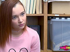 楽屋, Hd, 小柄, ポリス, お仕置き, 赤毛, ティーン, ユニフォーム