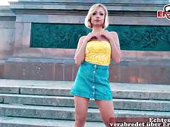 Leie, Blondine, Deutsch, Hardcore, Im freien, Pov, Öffentlich, Jungendliche (18+)